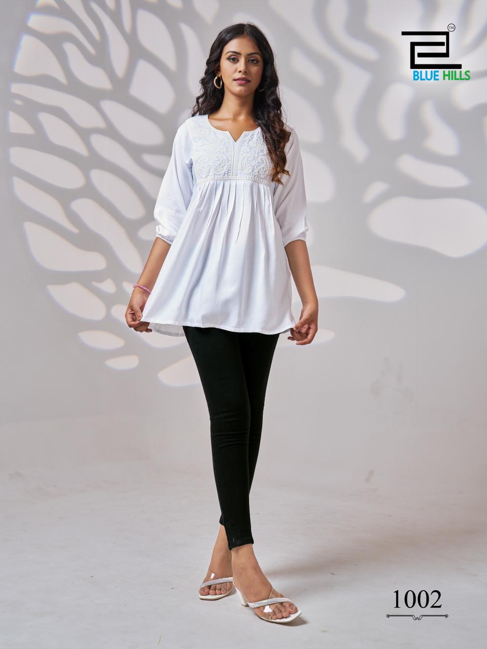 Universe By Blue Hills Rayon Embroidered Ladies Top Wholesale Price In Surat
